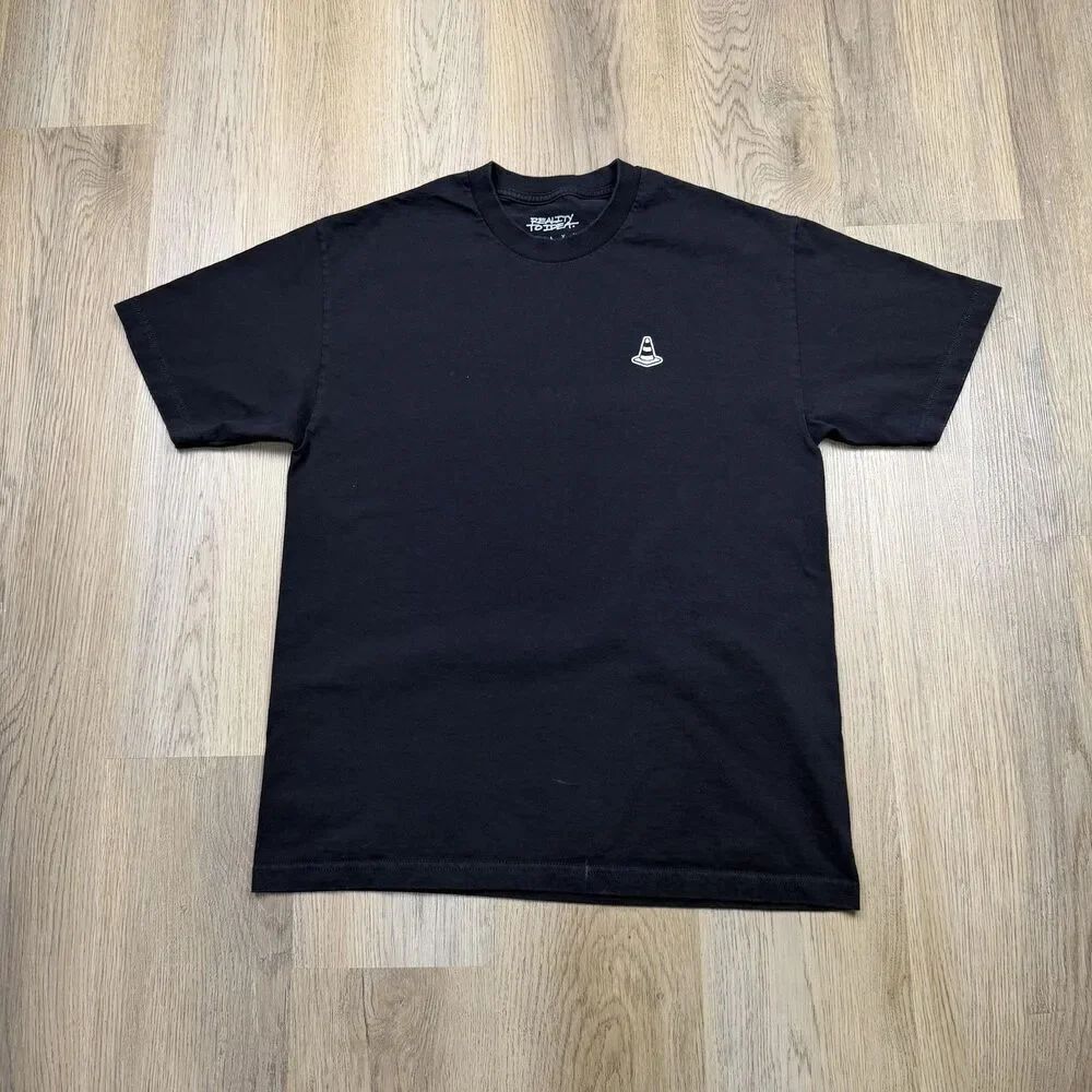 Reality To Idea Shirt Mens Medium Black Cone Tee Joshua Vides Limited Edition